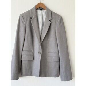 EXPRESS Tailored Lined Blazer Women's Grey 12 Pockets Office Siren Corpcore